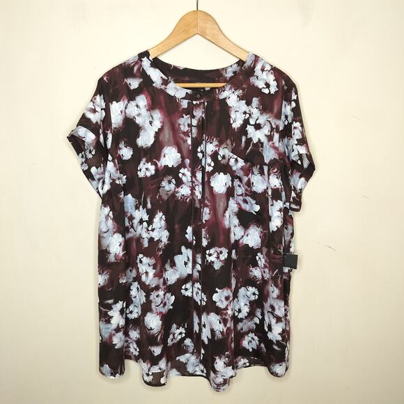 Simply Vera Wang Floral Blouse Dark Romantic NEW - Picture 2 of 10